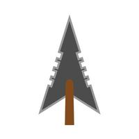 Arowhead bow flat vector shape element archery. Tribal weapon icon retro