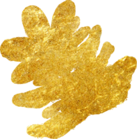 Gold Christmas leaves foliage for decorate. png