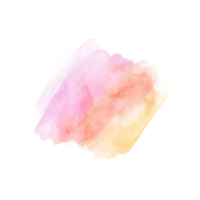 tache liquide aquarelle dessinée à la main de couleur rose et orange pour décorer. png