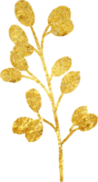 Gold Christmas leaves foliage for decorate. png