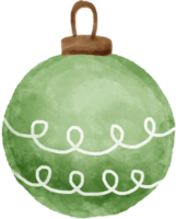 Watercolor Christmas ball for decoration. png