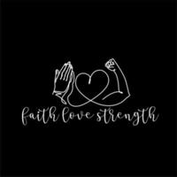 praying pose hands - heart and hand strength line art logo vector