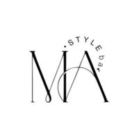 initials m and a with elegant and luxurious style logo and vector