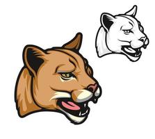 Angry puma mountain lion cartoon animal mascot vector