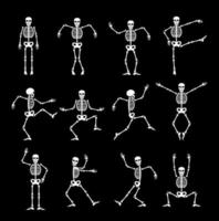 Skeleton dance animated game sprite, vector set