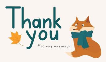 Fox Thank You Card vector