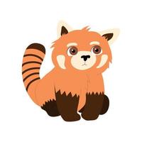 Cute red panda isolated on white background vector