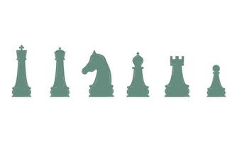 Set of chess pieces for playing chess. Board logic game. Flat style. Vector illustration