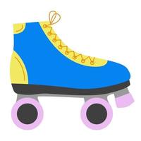 Roller skates. Attribute of the 80s, 90s. Nostalgic object. Flat style. Vector illustration