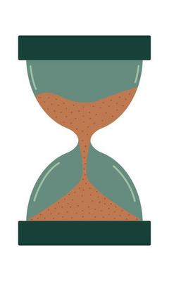 Hourglass. Device for counting time intervals. Waiting symbol. Flat style. Vector illustration