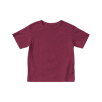 Maroon kids t-shirt mockups short sleeve png