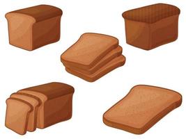 Fresh bread set. Bakery for breakfast. Elements for bakery, pastry design. vector