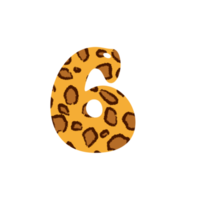 leopard print alphabets and number png