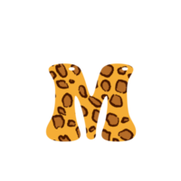 leopard print alphabets and number png