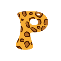 leopard print alphabets and number png