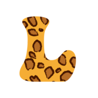 leopard print alphabets and number png