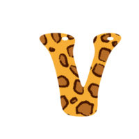 leopard print alphabets and number png