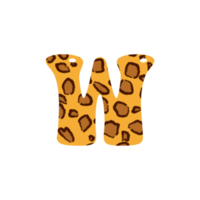 leopard print alphabets and number png