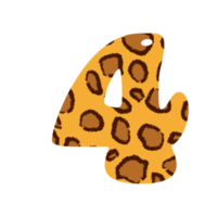 leopard print alphabets and number png