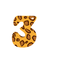 leopard print alphabets and number png