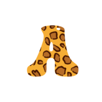 leopard print alphabets and number png