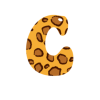 leopard print alphabets and number png