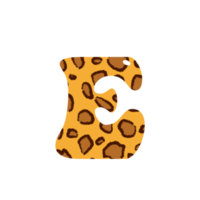 leopard print alphabets and number png