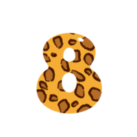 leopard print alphabets and number png