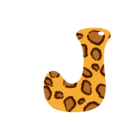 leopard print alphabets and number png