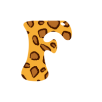 leopard print alphabets and number png