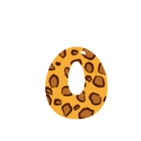 leopard print alphabets and number png