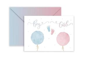 Gender Reveal calligraphy banner Boy or Girl. For Baby shower party invitation vector