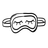 Doodle sticker sleep mask with eyes vector