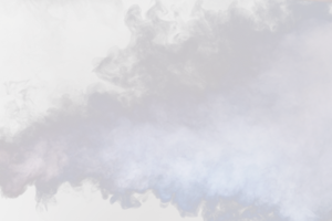 Dense Fluffy Puffs of White Smoke and Fog on transparent png Background, Abstract Smoke Clouds, Movement Blurred out of focus. Smoking blows from machine dry ice fly fluttering in Air, effect texture