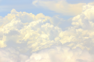 Wolke in der Himmelsatmosphäre aus dem Flugzeug, aus den Fenstern ist Wolkengebilde Kumulus Himmel und Himmel unter Sonne. Blick von oben Wolke ist schön mit abstraktem Hintergrund Klima Wetter auf hohem Niveau png