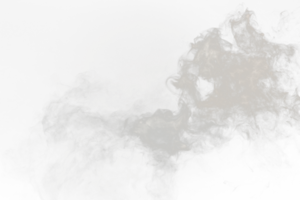 bocanadas densas y esponjosas de humo blanco y niebla sobre fondo png transparente, nubes de humo abstractas, movimiento borroso fuera de foco. golpes de humo de la máquina mosca de hielo seco revoloteando en el aire, textura de efecto