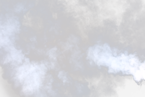 bocanadas densas y esponjosas de humo blanco y niebla sobre fondo png transparente, nubes de humo abstractas, movimiento borroso fuera de foco. golpes de humo de la máquina mosca de hielo seco revoloteando en el aire, textura de efecto