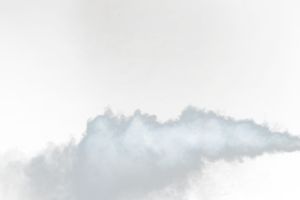 bocanadas densas y esponjosas de humo blanco y niebla sobre fondo png transparente, nubes de humo abstractas, movimiento borroso fuera de foco. golpes de humo de la máquina mosca de hielo seco revoloteando en el aire, textura de efecto