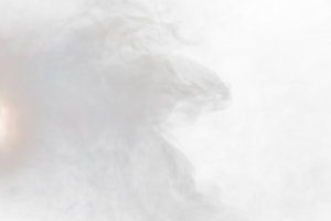 Dense Fluffy Puffs of White Smoke and Fog on transparent png Background, Abstract Smoke Clouds, Movement Blurred out of focus. Smoking blows from machine dry ice fly fluttering in Air, effect texture