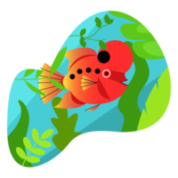 Louhan Fish cartoon flat illustration png