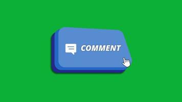 hand- cursor Klik commentaar knop groen scherm video vrij downloaden