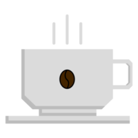 diseño plano de taza de café caliente png