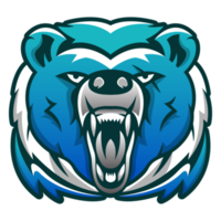 logotipo da equipe de mascote de cabeça de urso com raiva