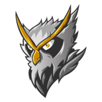 logotipo da equipe de mascote de cabeça de coruja png