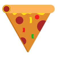 Pizza fetta cartone animato piatto illustrazione png