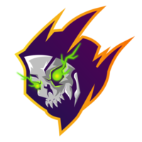 logotipo da equipe de mascote de caveira relâmpago png