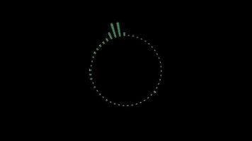 Espectro de anillo de onda de audio abstracto colorido sobre fondo negro video