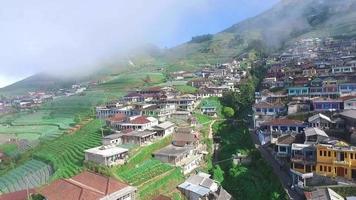 Bandung, West Java-Indonesia - July 11, 2022 - Beautiful aerial view, Panorama of the village. video