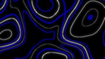 conceito t3 abstrato linhas líquidas fundo de animação azul médio com efeitos topográficos e neon video