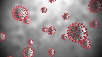 la animación 3d del concepto v2 del coronavirus conocido como sars-cov-2 se ve microscópicamente y detallada